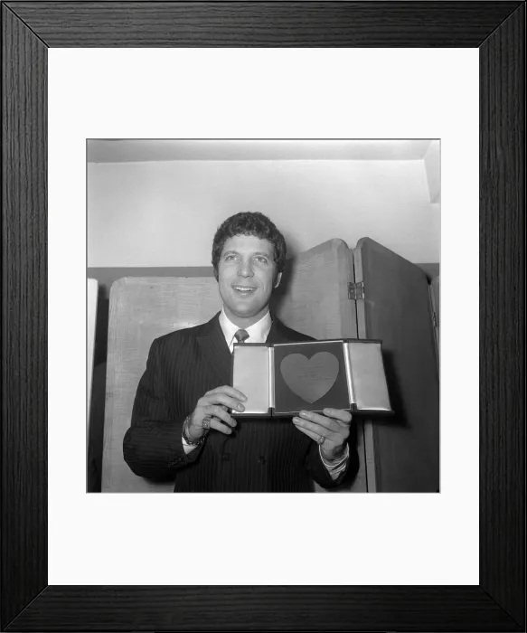 Framed Print : Tom Jones singer Mar 1969 with his award Show Business Personality of the Year from