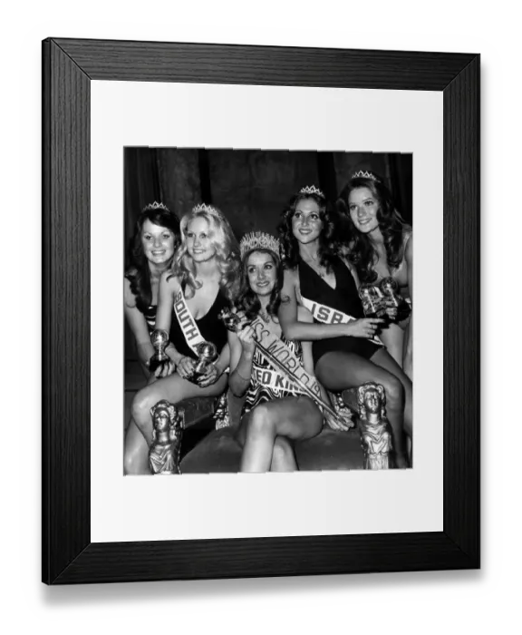 Framed Print : 1974 Miss World beauty competition winner Miss United Kingdom Helen Morgan who is