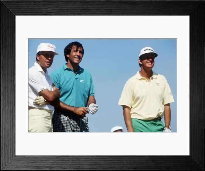 Framed Print : Sandy Lyle with Gary Player & Seve Ballesteros July 1989 Framed Print : Sandy Lyle with Gary Player & Seve Ballesteros July 1989