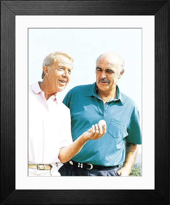 Framed Print : Sean Connery with Michael Medwin playing golf