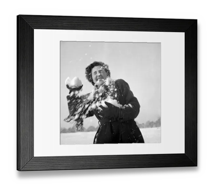 Framed Print : June Cooper seen here being snowballed by her friends December 1952 Neg No