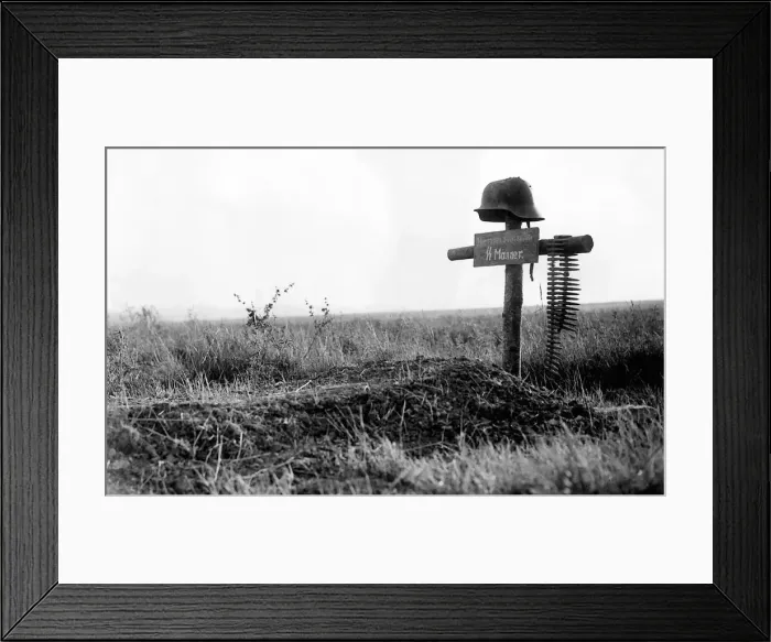 Framed Print : World War 2 The grave of a German soldier Normandy 1944 Waffen SS