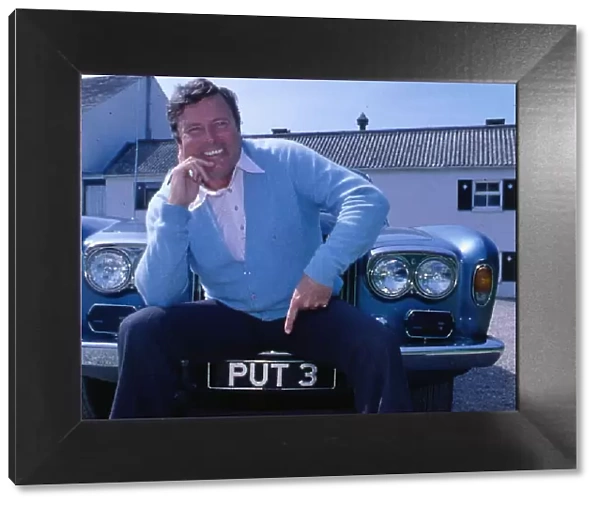 Peter Alliss golfer July 1979 Sitting on bumper of his Rolls Royce car PUT 3 number