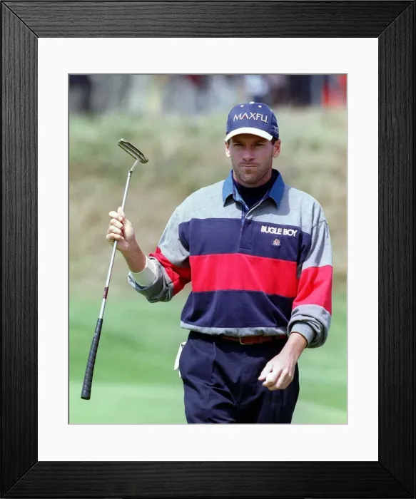 Framed Print : Open Golf Championship Birkdale 1998 John Huston finishes his first round Framed Print : Open Golf Championship Birkdale 1998 John Huston finishes his first round