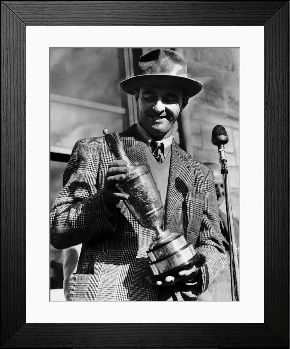 Framed Print : Sam Snead holding the British Golf Open trophy he has won Framed Print : Sam Snead holding the British Golf Open trophy he has won
