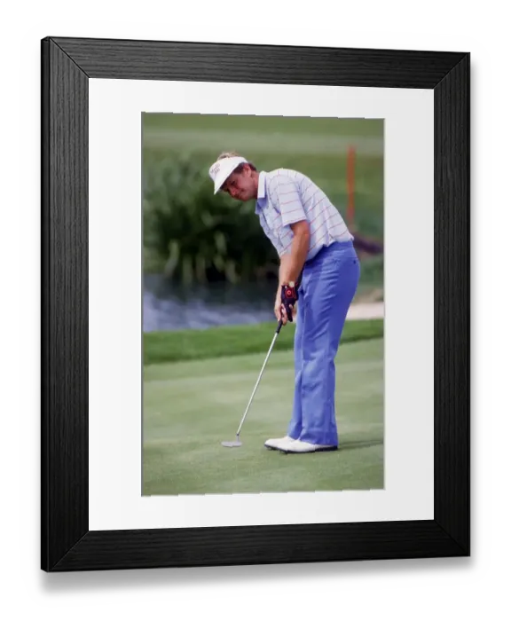 Framed Print : Sandy Lyle hitting putt shot April 1988