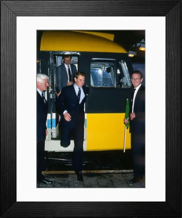 Framed Print : Prince Edward coming out of train drivers cab November 1988 Framed Print : Prince Edward coming out of train drivers cab November 1988