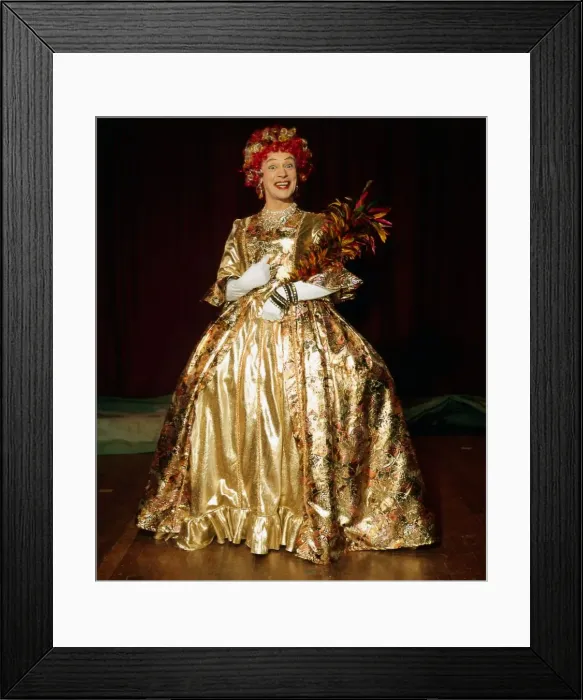 Framed Print : Russell Hunter as pantomime dame December 1973 Framed Print : Russell Hunter as pantomime dame December 1973