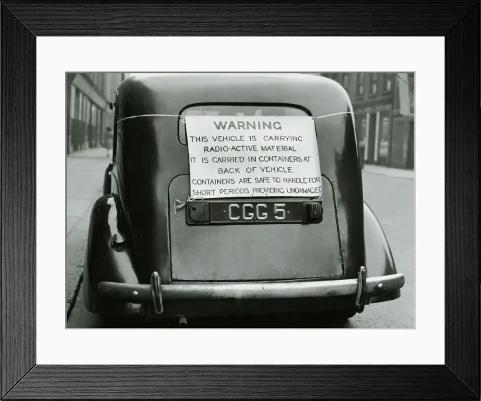 Framed Print : Civil Defence exercise June 1952 Car with sign on boot saying Warning This Vehicle Framed Print : Civil Defence exercise June 1952 Car with sign on boot saying Warning This Vehicle