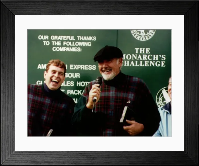 Framed Print : Sean Connery actor holding microphone at charity golf match The Monarchs Challenge Framed Print : Sean Connery actor holding microphone at charity golf match The Monarchs Challenge