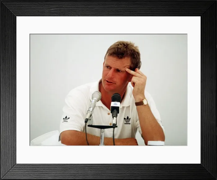 Framed Print : Sandy Lyle at press conference July 1989 Framed Print : Sandy Lyle at press conference July 1989