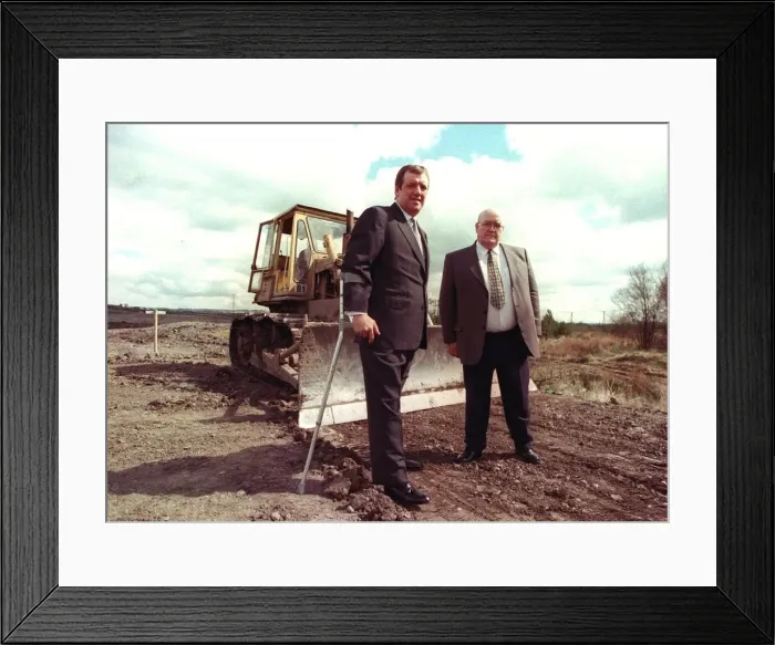Framed Print : David Murray With Jimmy Coyle April 1999 Convener Of Planning At North