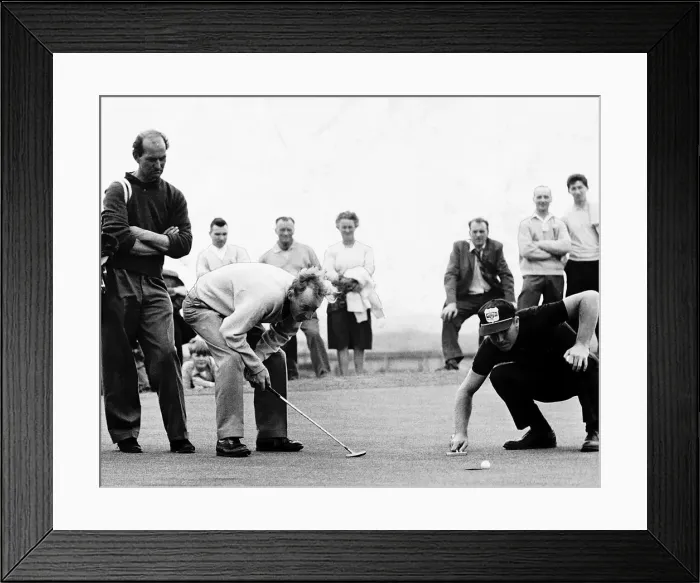 Framed Print : Gary Player contemplates his putt during the British Golf Open Framed Print : Gary Player contemplates his putt during the British Golf Open