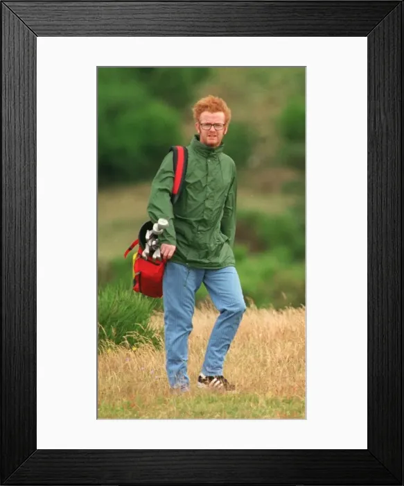 Framed Print : Chris Evans DJ playing golf Inverness golf bag Framed Print : Chris Evans DJ playing golf Inverness golf bag