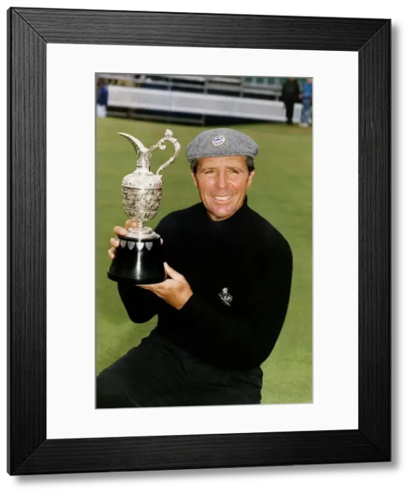 Framed Print : Gary Player holding the British Golf Open trophy