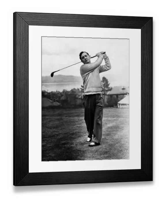 Framed Print : Fred Daley takes a swing at the British Golf Open Framed Print : Fred Daley takes a swing at the British Golf Open