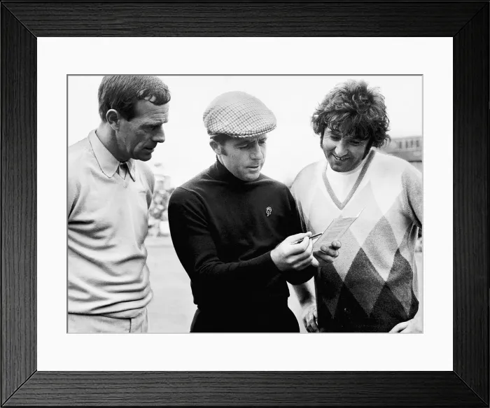 Framed Print : Gary Player glofer with Ronnie Simpson footballer Celtic FC Framed Print : Gary Player glofer with Ronnie Simpson footballer Celtic FC