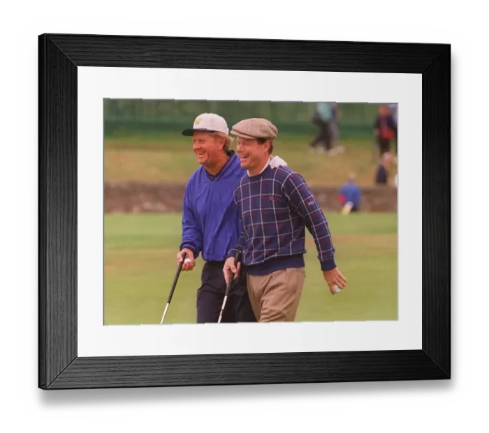 Framed Print : Jack Nicklaus Tom Watson share joke Open Golf St Andrews Framed Print : Jack Nicklaus Tom Watson share joke Open Golf St Andrews