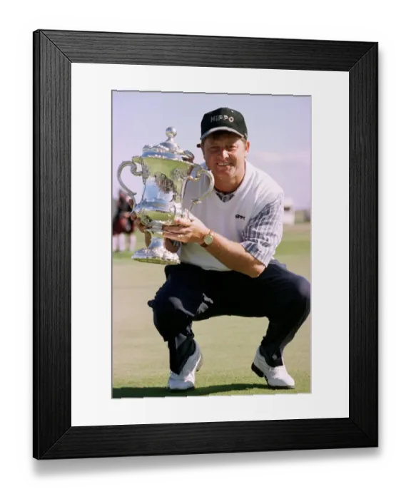 Framed Print : Ian Woosnam Welshman holds the trophy after winning the Scottish Open Golf title Framed Print : Ian Woosnam Welshman holds the trophy after winning the Scottish Open Golf title