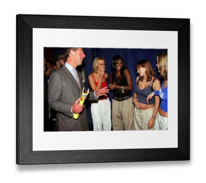 Framed Print : Prince Charles meets All Saints Pop Group at party in the Park July 1998