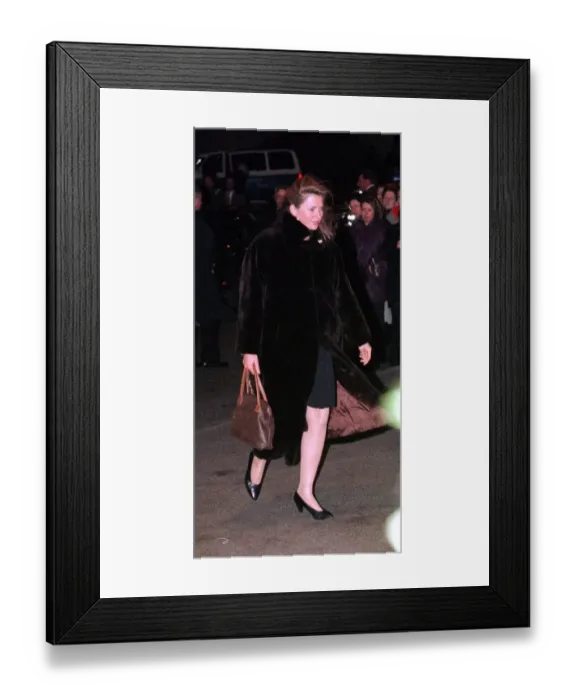 Framed Print : Tiggy Legge Bourke arrives in Vancouver Canada March 1998 during the visit by