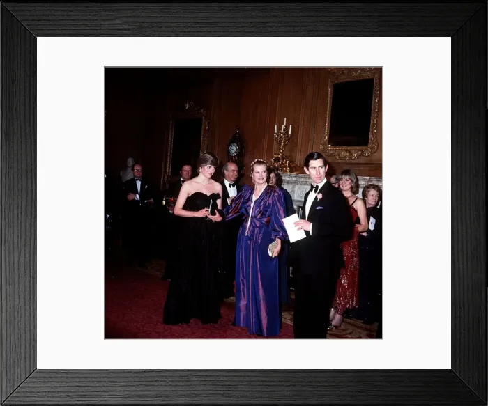 Framed Print : Prince Charles and Lady Diana Spencer with Princess Grace of Monaco at Goldsmiths Hall