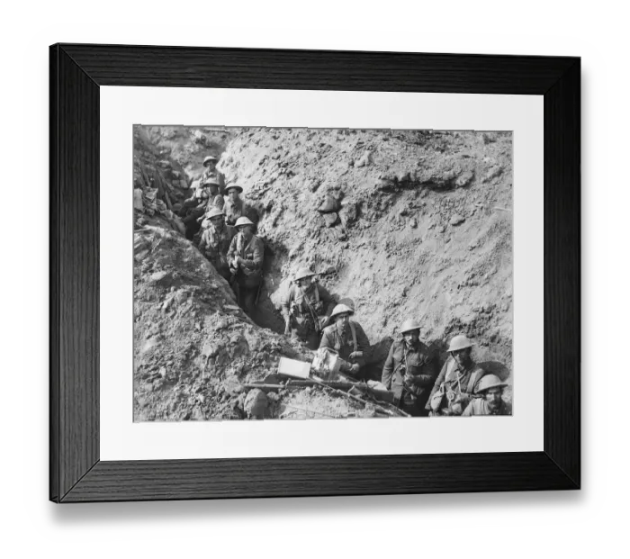 Framed Print : World War I - Soldiers from New Zealand September 1916 having consolidated
