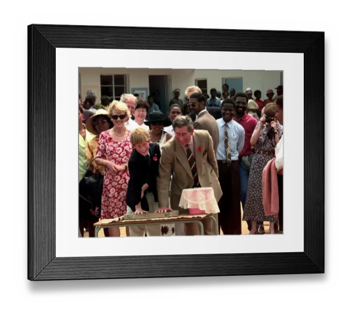 Framed Print : Prince Charles Visits South Africa November 1997 with son Prince Harry where they left