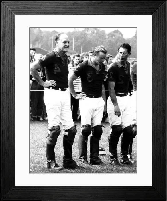 Framed Print : Major Ronald Ferguson with Prince Charles at Polo match June 1988