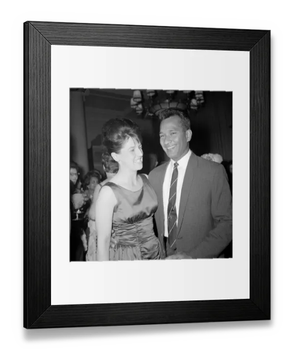 Framed Print : Rohan Kanhai September 1963 West Indies Cricket Batsman Pictured with new wife