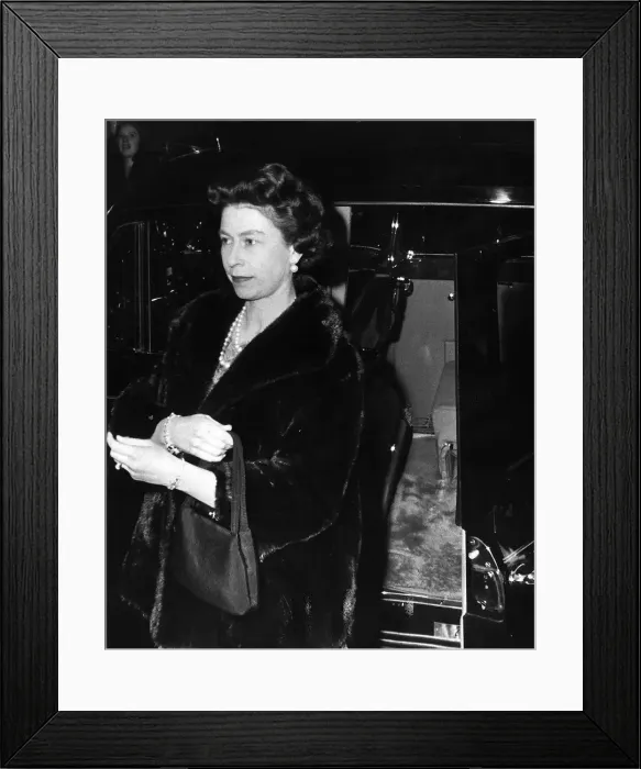Framed Print : Queen Elizabeth II visits the theatre in Londons West End They watched the zany Framed Print : Queen Elizabeth II visits the theatre in Londons West End They watched the zany