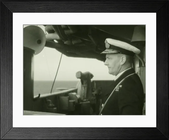 Framed Print : Admiral Somerville on the bridge of his flagship in the Med WWII  /  World War II