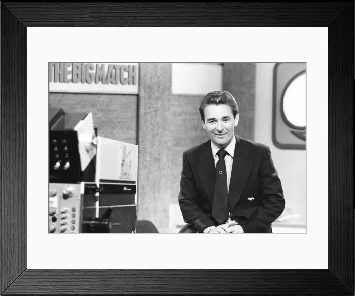 Framed Print : Derby County manager Brian Clough seen here in rehearsals as a football pundit on the ITV Framed Print : Derby County manager Brian Clough seen here in rehearsals as a football pundit on the ITV