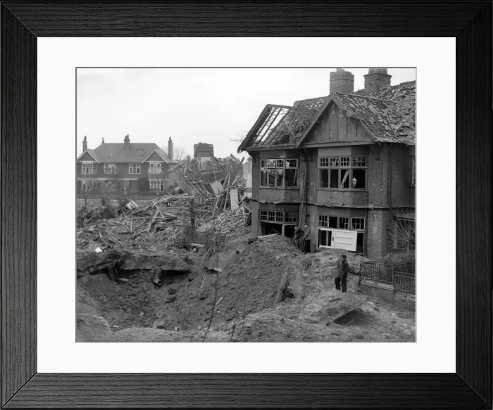 Framed Print : WW2 Air Raid Damage Coventry Bomb damage Coventry Civilians looking