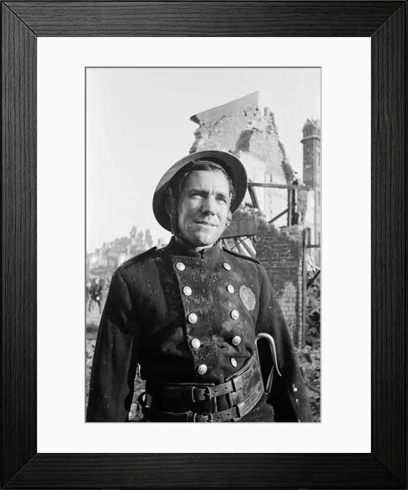 Framed Print : V1 Flying bomb incident at Shooters Hill (staged) for N. F.s film Framed Print : V1 Flying bomb incident at Shooters Hill (staged) for N. F.s film