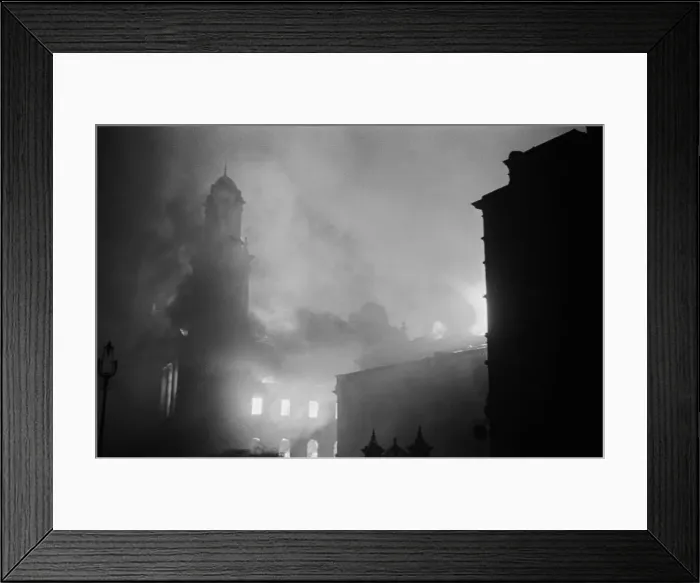 Framed Print : The first attempt to burn down London with high explosive