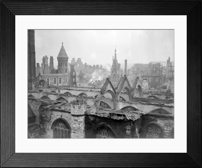Framed Print : WW2 Air Raid Damage Bomb damage at Plymouth Framed Print : WW2 Air Raid Damage Bomb damage at Plymouth