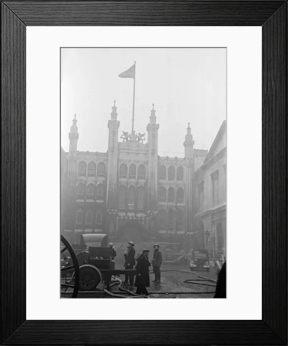 Framed Print : Firemen outside the Guildhall after the night of bombing on 29th December 1940 Framed Print : Firemen outside the Guildhall after the night of bombing on 29th December 1940