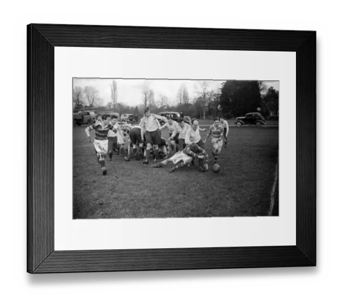 Framed Print : London Fire Service v Beaumont College Rugby being played at Runnymead Framed Print : London Fire Service v Beaumont College Rugby being played at Runnymead