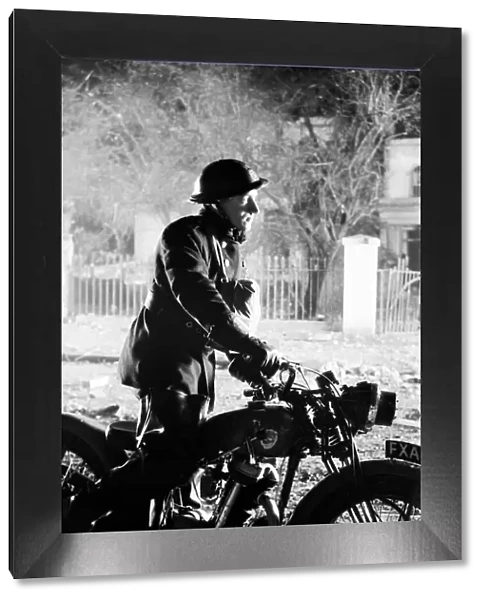 Dispatch rider on Telford Avenue, Streatham. 8th March 1941
