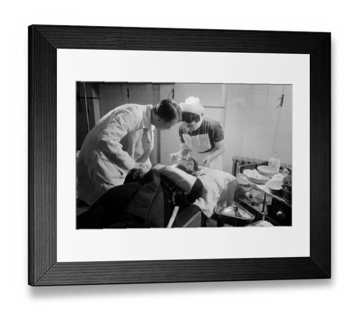 Framed Print : L. F. F Personnel receive attention at Westminster Hospital, 13 May 1942 Framed Print : L. F. F Personnel receive attention at Westminster Hospital, 13 May 1942