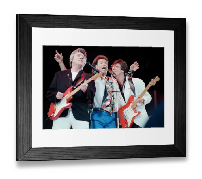 Framed Print : Cliff Richard and Hank Marvin - From A Distance - The Event
