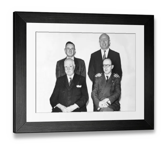 Framed Print : Manchester Directors Matt Busby with Walter Crickmer, J Gibson and G Whitaker Framed Print : Manchester Directors Matt Busby with Walter Crickmer, J Gibson and G Whitaker