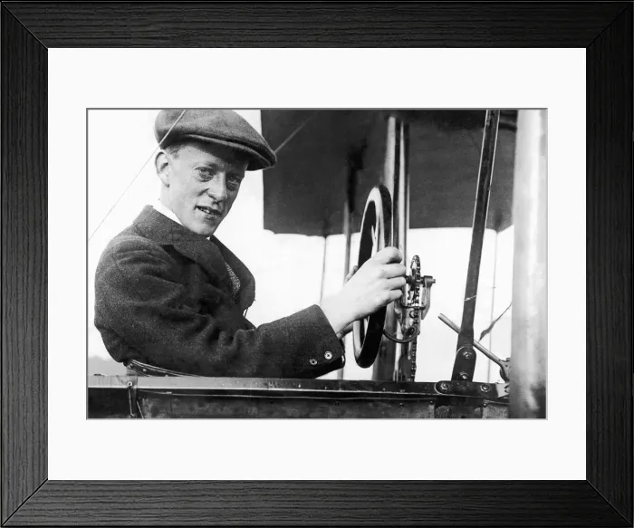 Framed Print : Lieut Parke Royal Navy seen here at the controls of his machine in which he was killed a Framed Print : Lieut Parke Royal Navy seen here at the controls of his machine in which he was killed a