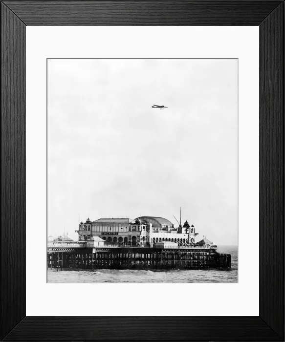 Framed Print : Mr Barnwell seen here over flying the pier at Brighton at the end of the first leg of Framed Print : Mr Barnwell seen here over flying the pier at Brighton at the end of the first leg of