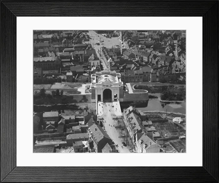 Framed Print : Aerial view of the Menin Gate Memorial, Ypres, Belgium. Circa 1920s *** Local Caption Framed Print : Aerial view of the Menin Gate Memorial, Ypres, Belgium. Circa 1920s *** Local Caption