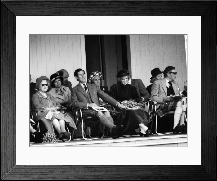 Framed Print : The Queen Mother, Prince Charles and Princess Diana during the annual Braemar Highland Framed Print : The Queen Mother, Prince Charles and Princess Diana during the annual Braemar Highland