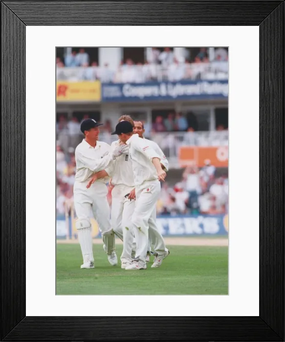 Framed Print : England v Australia cricket Test Match August1988 Phil Tufnell being
