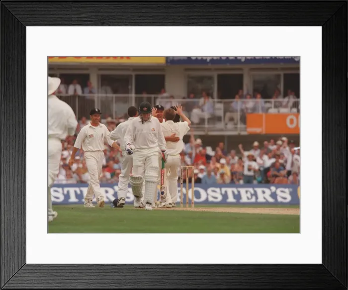 Framed Print : England v Australia cricket Test Match August1988 Phil Tufnell being Framed Print : England v Australia cricket Test Match August1988 Phil Tufnell being