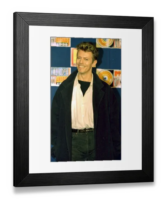 Framed Print : Singer David Bowie at the MTV European Music Awards in Paris, November 1995